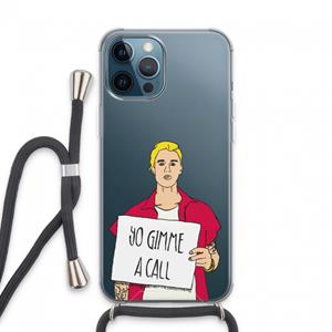 CaseCompany Gimme a call: iPhone 13 Pro Max Transparant Hoesje met koord