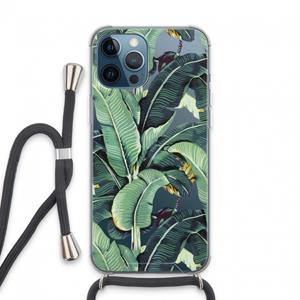 CaseCompany Bananenbladeren: iPhone 13 Pro Max Transparant Hoesje met koord