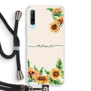 CaseCompany Zonnebloemen: Huawei P Smart Pro Transparant Hoesje met koord
