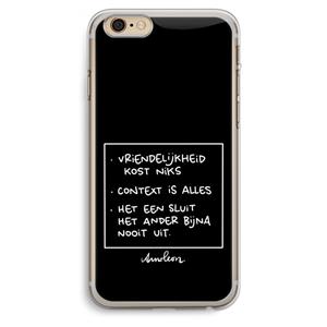 CaseCompany Mijn Motto's: iPhone 6 Plus / 6S Plus Transparant Hoesje
