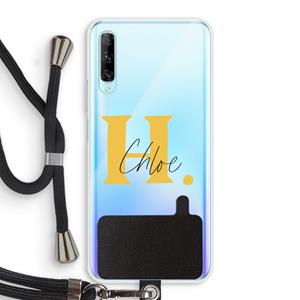 CaseCompany Amber Script: Huawei P Smart Pro Transparant Hoesje met koord