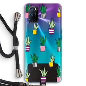 CaseCompany Sanseveria: Oppo A92 Transparant Hoesje met koord