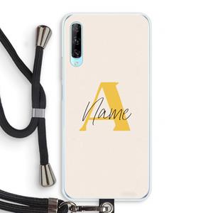 CaseCompany Amber Script: Huawei P Smart Pro Transparant Hoesje met koord