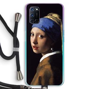 CaseCompany The Pearl Earring: Oppo A92 Transparant Hoesje met koord