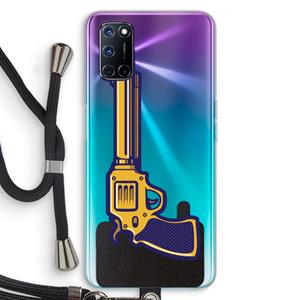 CaseCompany Pew Pew Pew: Oppo A92 Transparant Hoesje met koord