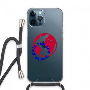 CaseCompany Run The World: iPhone 13 Pro Max Transparant Hoesje met koord