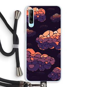 CaseCompany Patroon Wolken: Huawei P Smart Pro Transparant Hoesje met koord