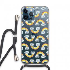 CaseCompany Regenboog: iPhone 13 Pro Max Transparant Hoesje met koord