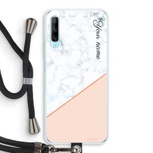 CaseCompany Marmer in stijl: Huawei P Smart Pro Transparant Hoesje met koord