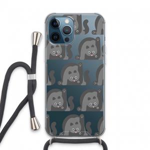 CaseCompany Cats: iPhone 13 Pro Max Transparant Hoesje met koord