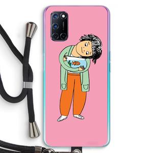 CaseCompany Visknuffel: Oppo A92 Transparant Hoesje met koord