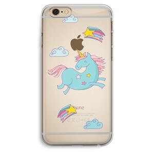 CaseCompany Vliegende eenhoorn: iPhone 6 Plus / 6S Plus Transparant Hoesje