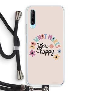 CaseCompany Happy days: Huawei P Smart Pro Transparant Hoesje met koord
