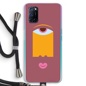 CaseCompany Mono V: Oppo A92 Transparant Hoesje met koord
