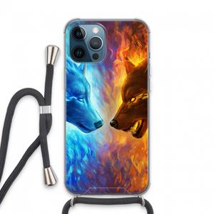 CaseCompany Fire & Ice: iPhone 13 Pro Max Transparant Hoesje met koord