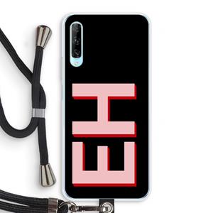 CaseCompany Monogram: Huawei P Smart Pro Transparant Hoesje met koord
