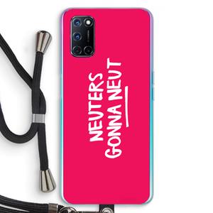 CaseCompany Neuters (roze): Oppo A92 Transparant Hoesje met koord