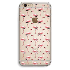 CaseCompany Flamingoprint groen: iPhone 6 Plus / 6S Plus Transparant Hoesje