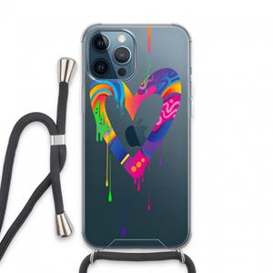 CaseCompany Melts My Heart: iPhone 13 Pro Max Transparant Hoesje met koord