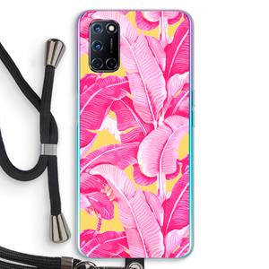 CaseCompany Pink Banana: Oppo A92 Transparant Hoesje met koord