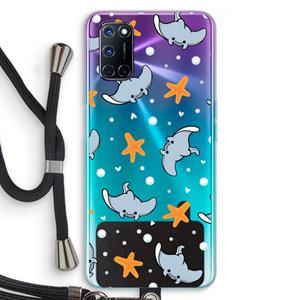 CaseCompany Manta: Oppo A92 Transparant Hoesje met koord