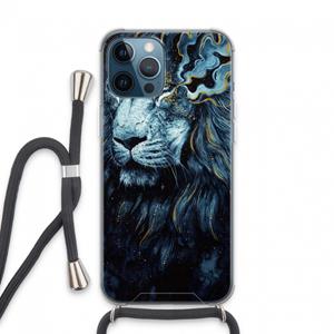 CaseCompany Darkness Lion: iPhone 13 Pro Max Transparant Hoesje met koord