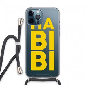 CaseCompany Habibi Blue: iPhone 13 Pro Max Transparant Hoesje met koord