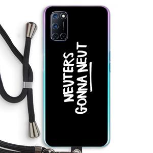 CaseCompany Neuters (zwart): Oppo A92 Transparant Hoesje met koord
