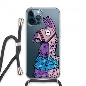 CaseCompany Lama: iPhone 13 Pro Max Transparant Hoesje met koord