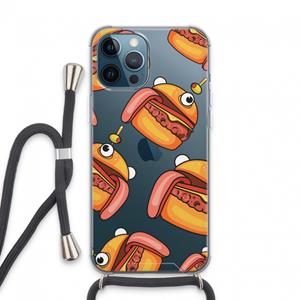 CaseCompany Hamburger: iPhone 13 Pro Max Transparant Hoesje met koord