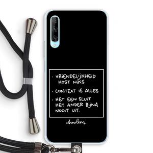 CaseCompany Mijn Motto's: Huawei P Smart Pro Transparant Hoesje met koord