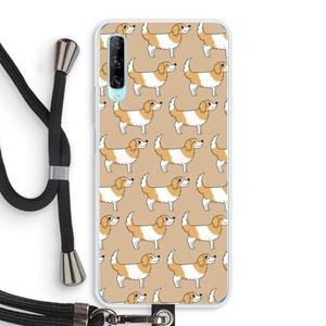 CaseCompany Doggy: Huawei P Smart Pro Transparant Hoesje met koord