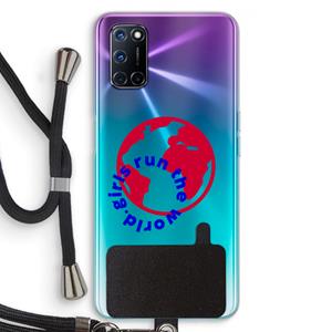 CaseCompany Run The World: Oppo A92 Transparant Hoesje met koord