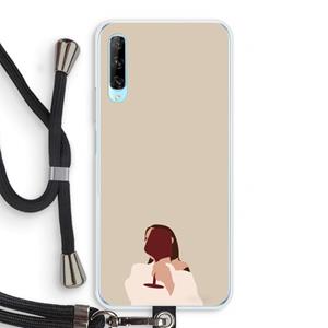 CaseCompany I drink wine: Huawei P Smart Pro Transparant Hoesje met koord