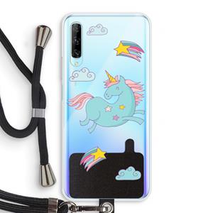 CaseCompany Vliegende eenhoorn: Huawei P Smart Pro Transparant Hoesje met koord