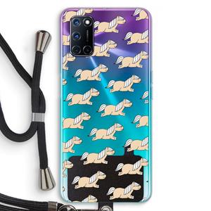 CaseCompany Ponys: Oppo A92 Transparant Hoesje met koord