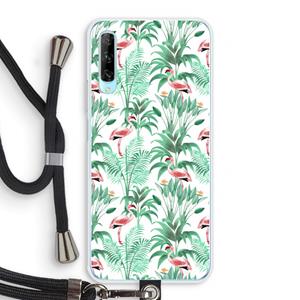 CaseCompany Flamingo bladeren: Huawei P Smart Pro Transparant Hoesje met koord