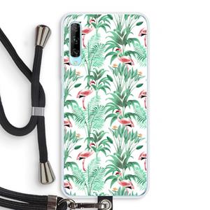 CaseCompany Flamingo bladeren: Huawei P Smart Pro Transparant Hoesje met koord