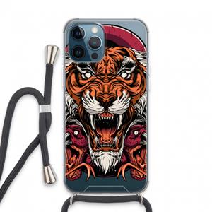 CaseCompany Tiger and Rattlesnakes: iPhone 13 Pro Max Transparant Hoesje met koord