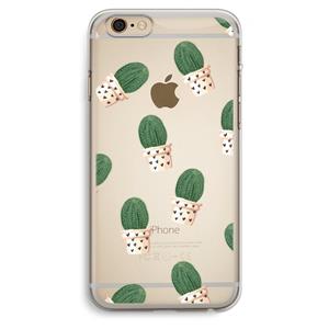 CaseCompany Cactusprint roze: iPhone 6 Plus / 6S Plus Transparant Hoesje