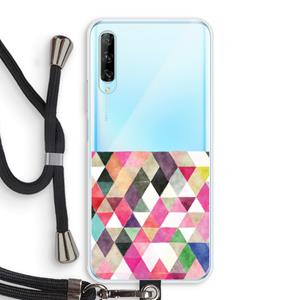 CaseCompany Gekleurde driehoekjes: Huawei P Smart Pro Transparant Hoesje met koord