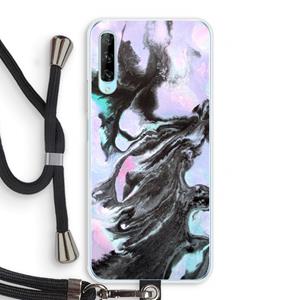 CaseCompany Pastel zwart: Huawei P Smart Pro Transparant Hoesje met koord