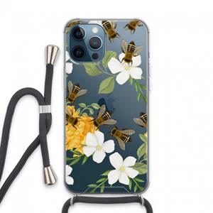 CaseCompany No flowers without bees: iPhone 13 Pro Max Transparant Hoesje met koord