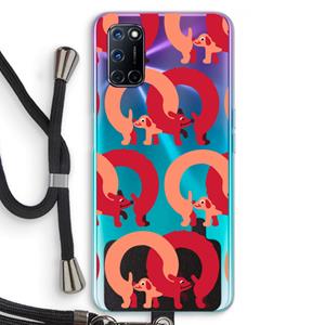 CaseCompany Dogs: Oppo A92 Transparant Hoesje met koord