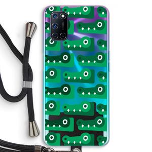 CaseCompany Crocs: Oppo A92 Transparant Hoesje met koord