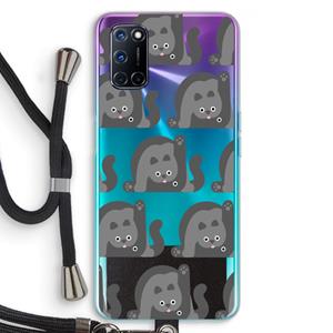 CaseCompany Cats: Oppo A92 Transparant Hoesje met koord