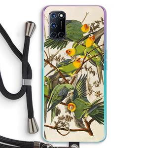 CaseCompany Carolinaparkiet: Oppo A92 Transparant Hoesje met koord