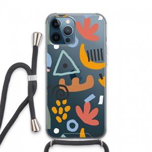 CaseCompany Abstract: iPhone 13 Pro Max Transparant Hoesje met koord