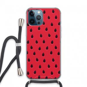 CaseCompany Watermelon: iPhone 13 Pro Max Transparant Hoesje met koord