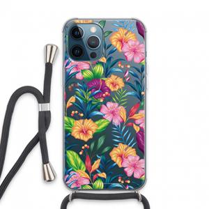 CaseCompany Tropisch 2: iPhone 13 Pro Max Transparant Hoesje met koord